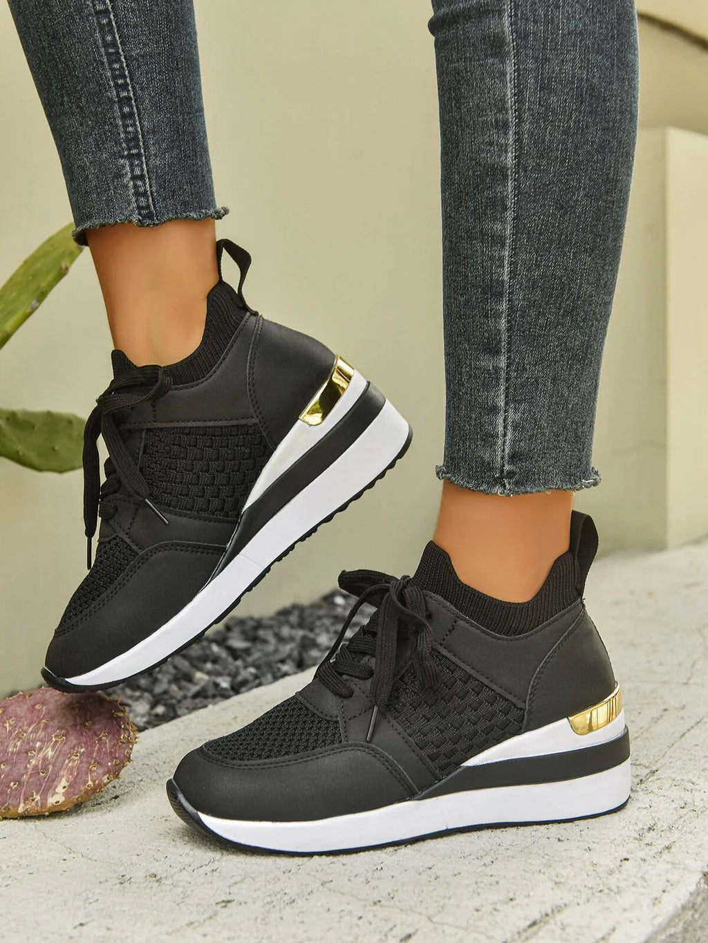 Lace Up Wedge Athletic - Lilixa.store