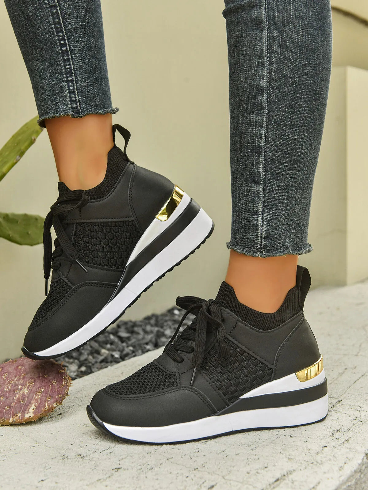 Lace Up Wedge Athletic - Lilixa.store