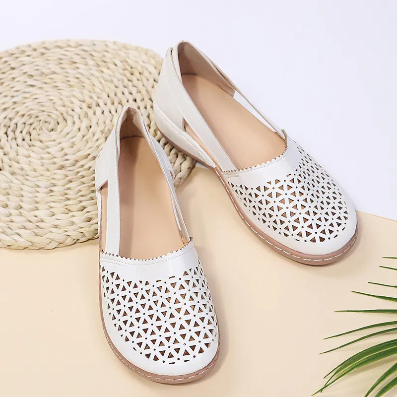 Cutout Round Toe Slip-Ons, view 2