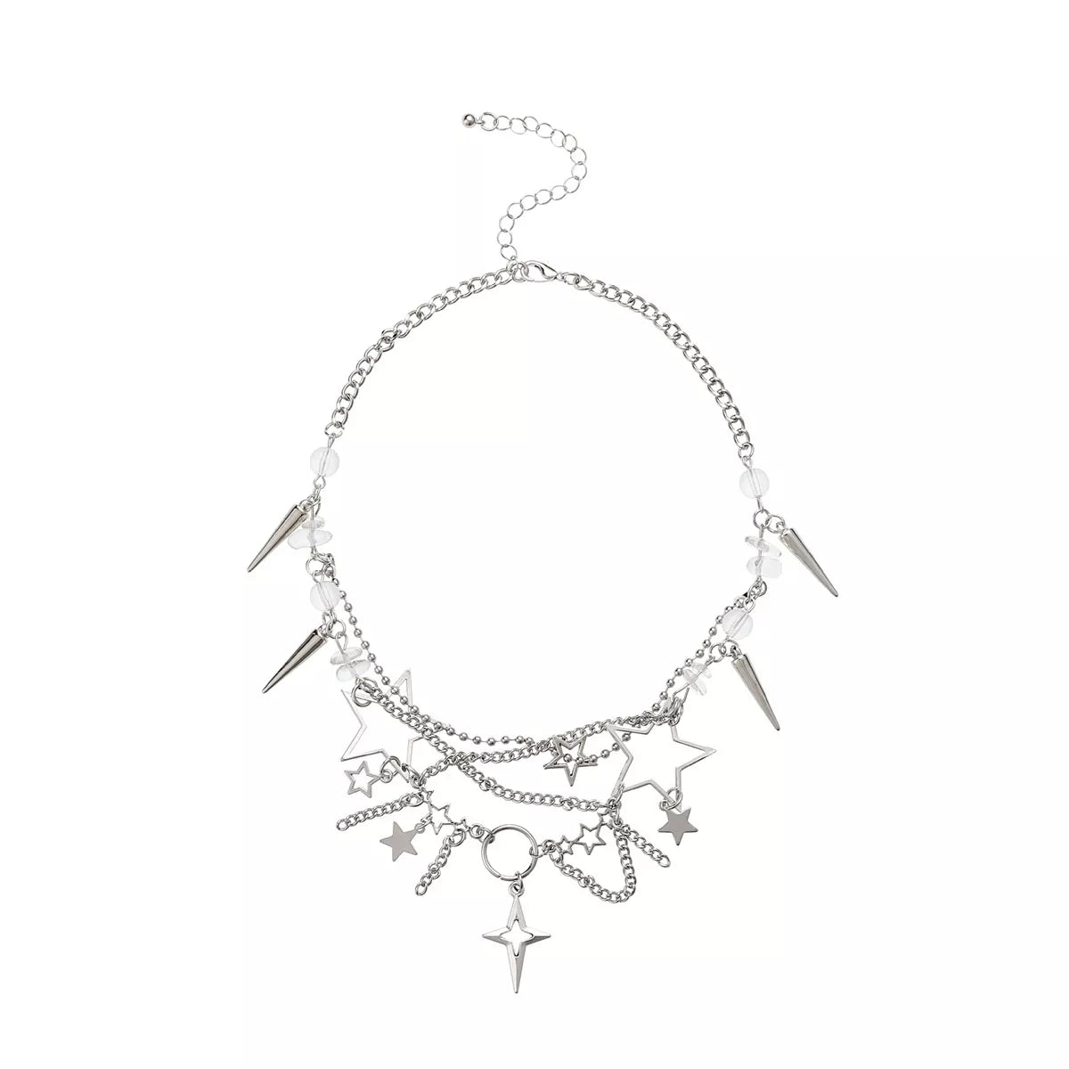 Gotische Stern- und Kreuz-Charm-Halskette