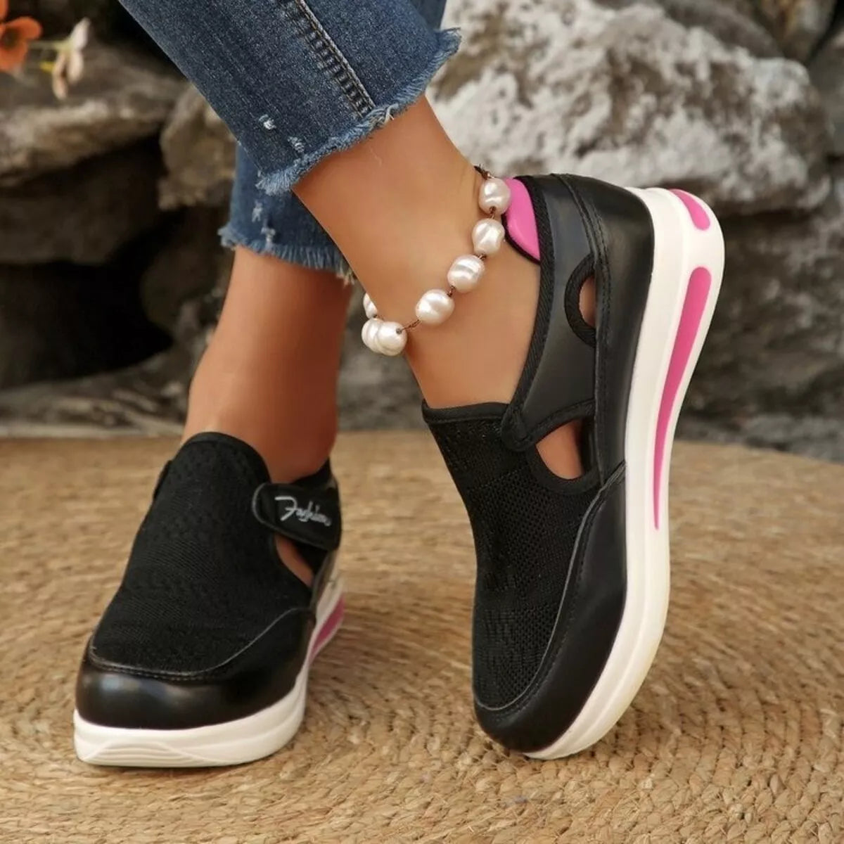 Breathable Mesh Wedge Sneakers - Lilixa.store