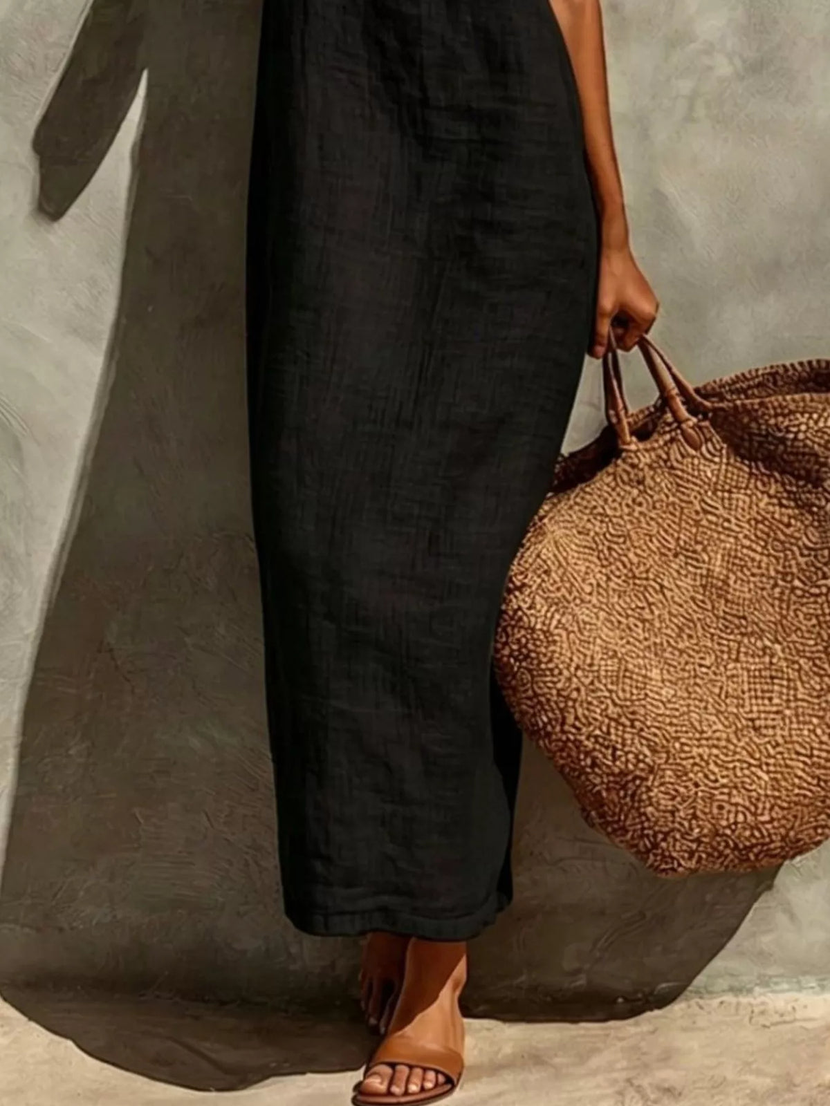 Sleeveless Linen Casual Maxi Dress - Lilixa.store