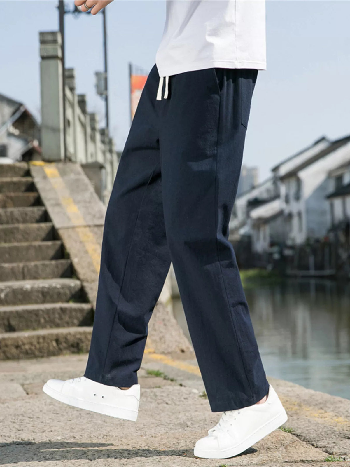 Men's Plus Size Loose Fit Drawstring Casual Pants, view 7