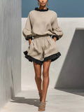 Contrast Trim Dropped Shoulder Top and Shorts Set - Lilixa.store