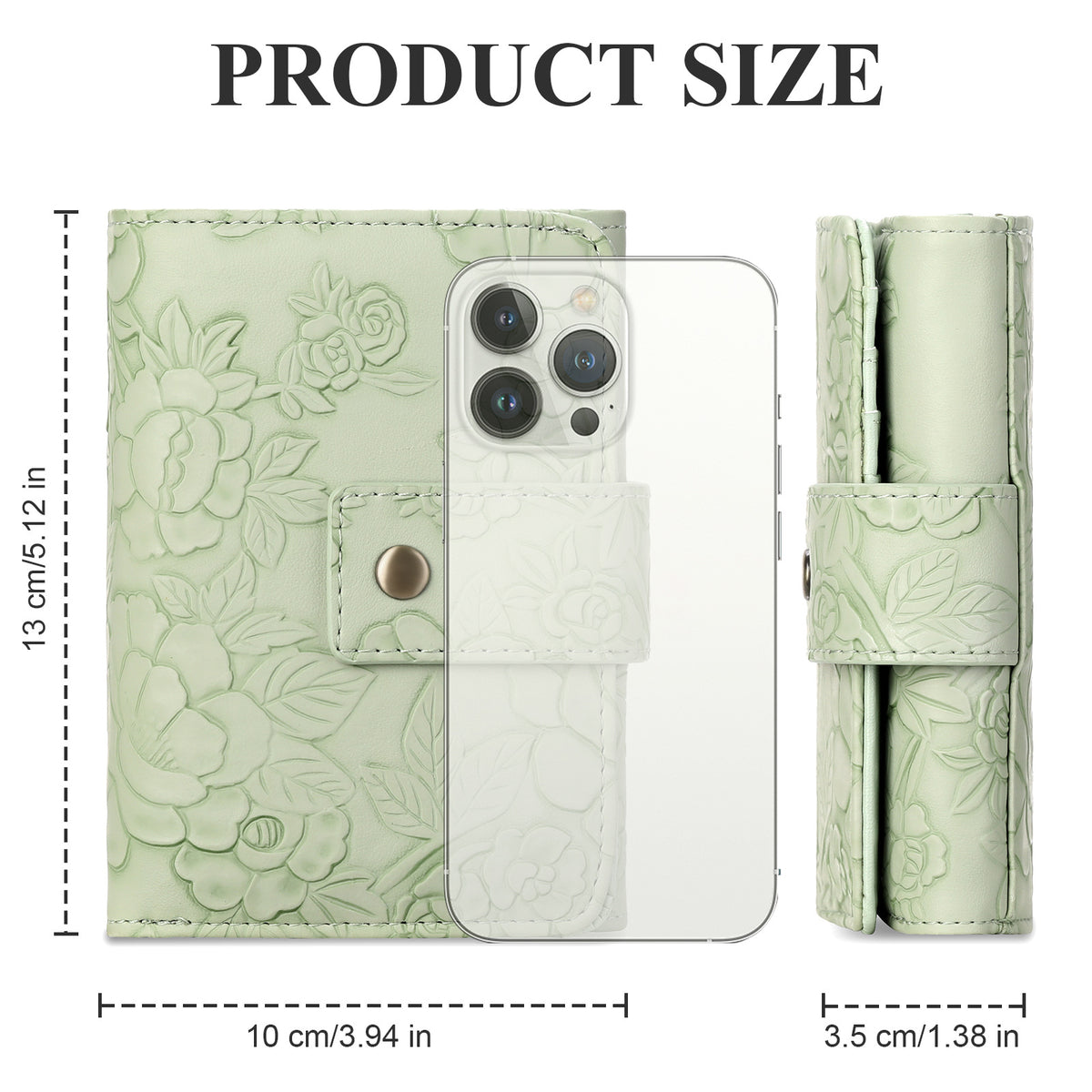 Floral Embossed Leather Wallet