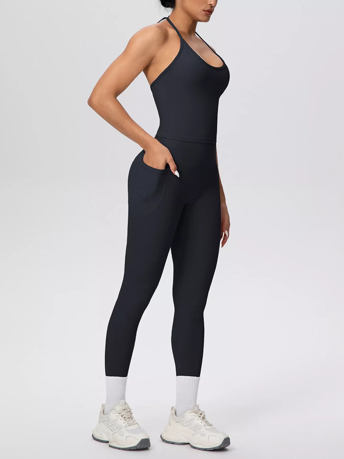 Halter Neck Cami and High-Waisted Leggings Active Set - Lilixa.store