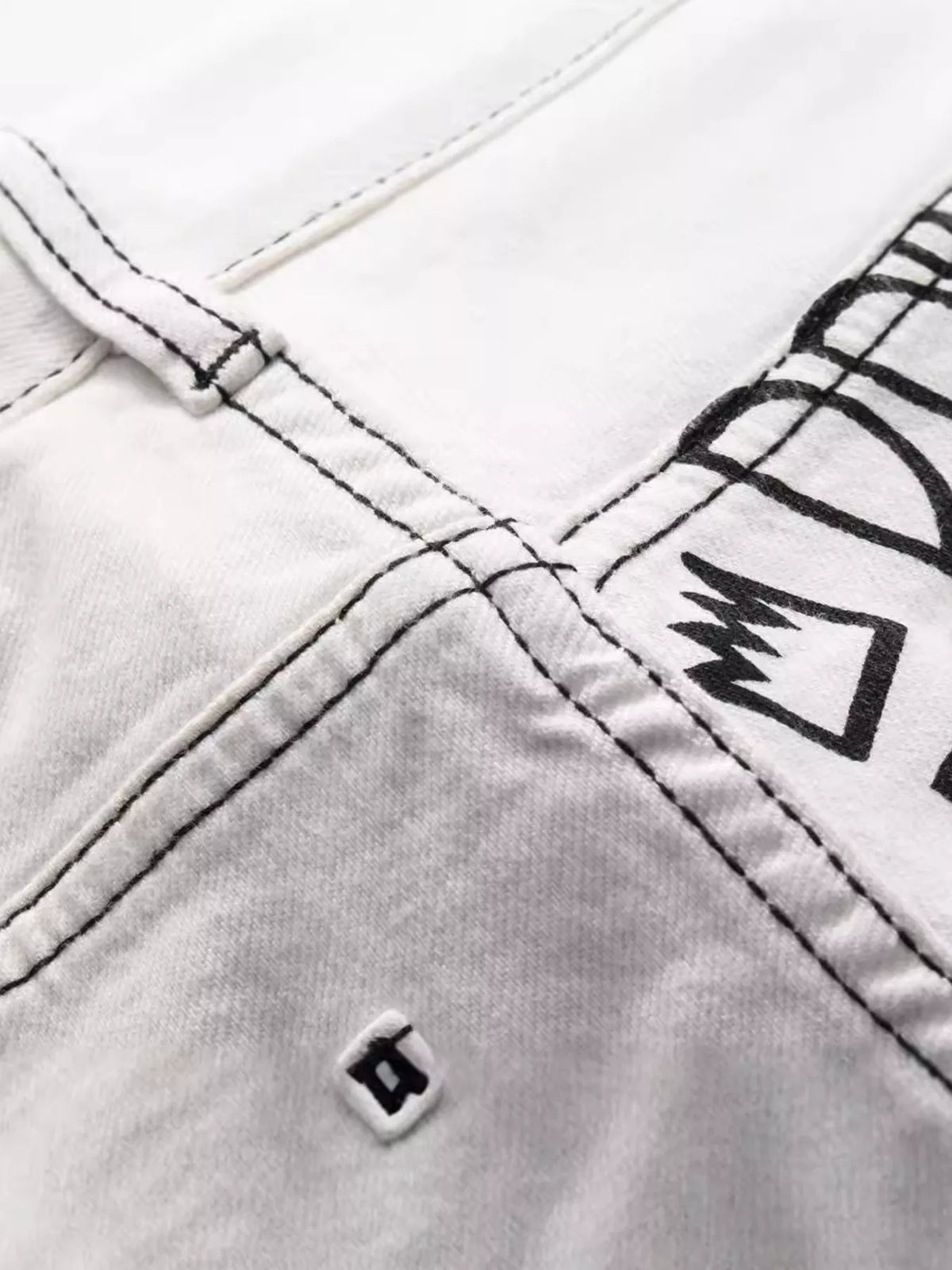 Men's Graffiti Print Slim Fit Jeans - Lilixa.store