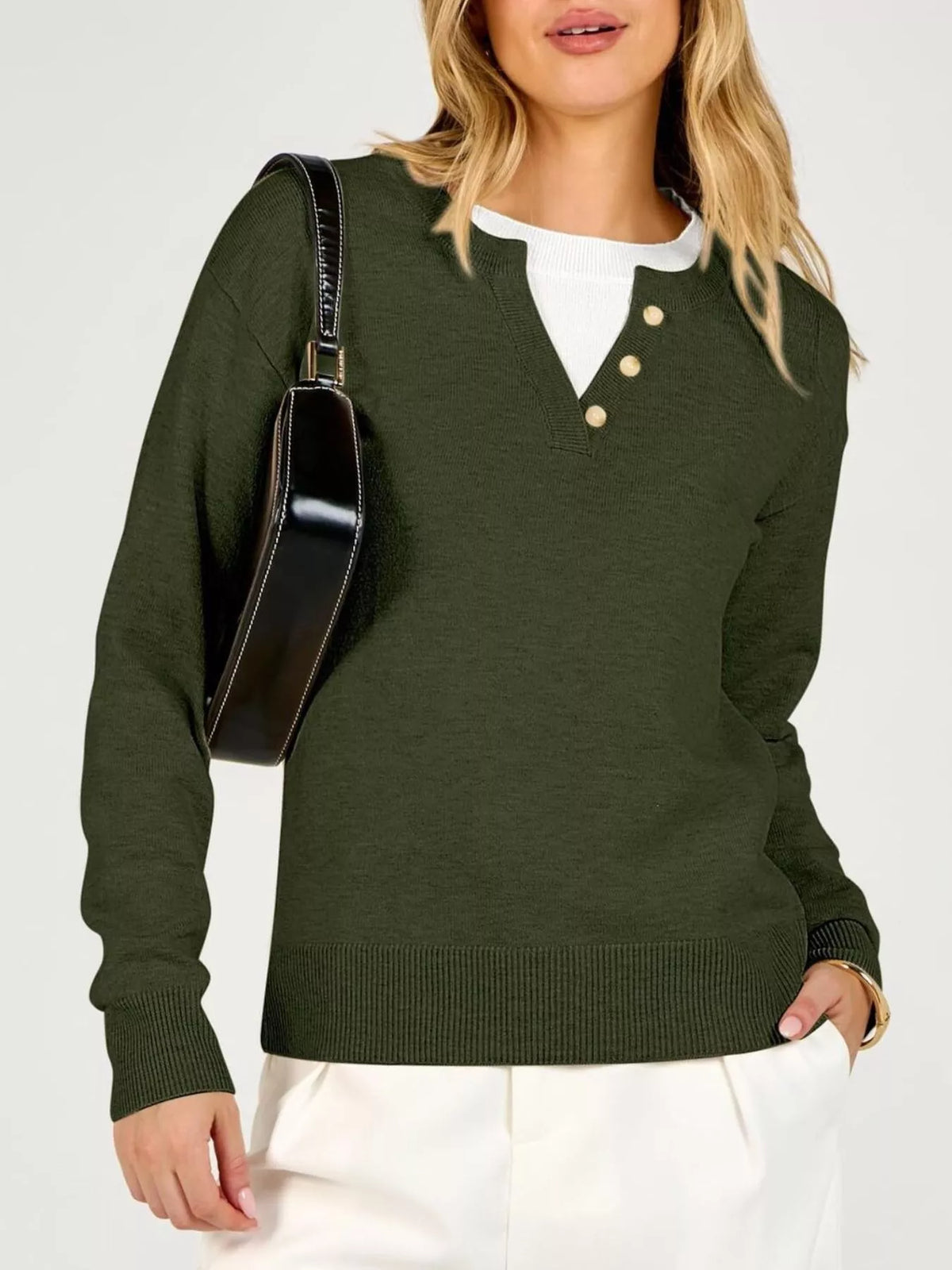Long Sleeve Dropped Shoulder Sweater