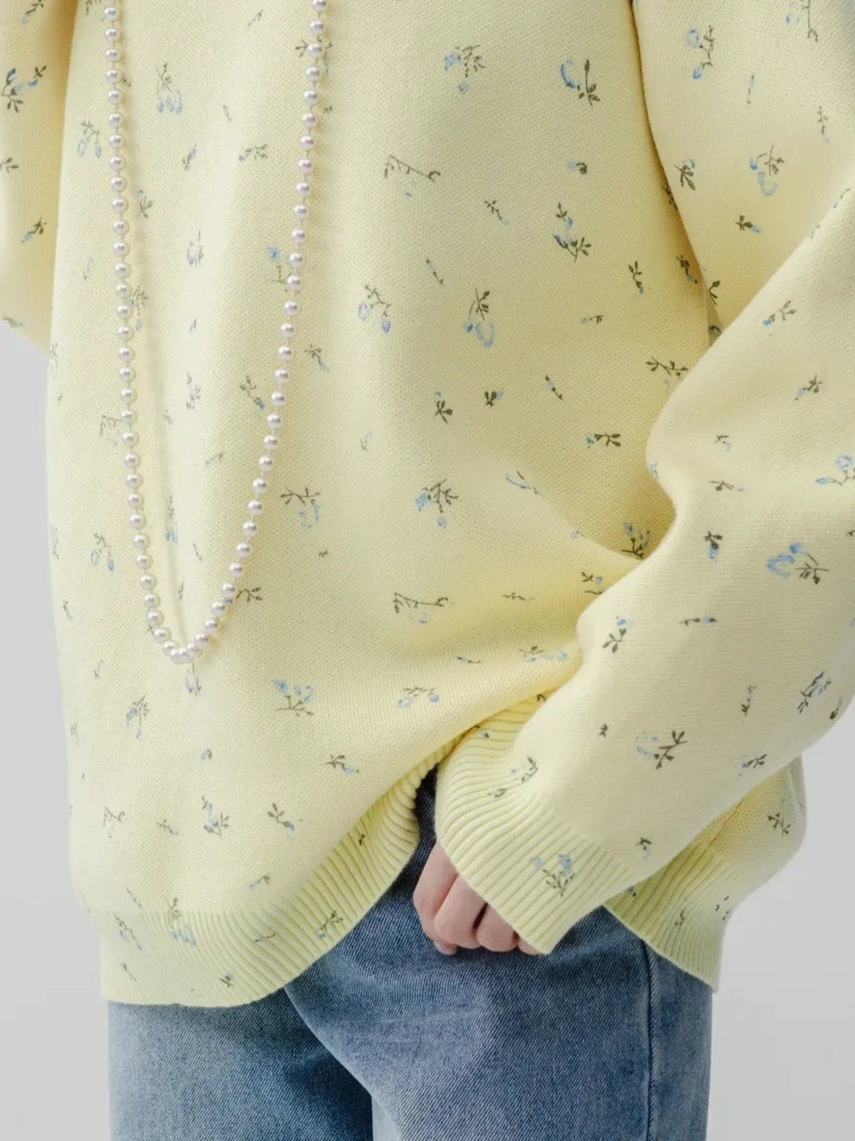Floral Dropped Shoulder Oversized Sweater, view 13