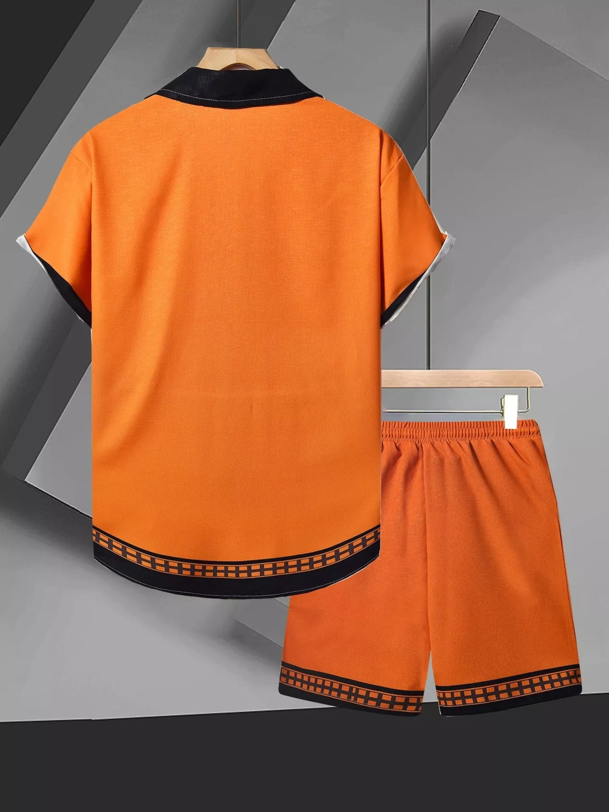 Men's Tropical Palm Tree Print Short Sleeve Shirt and Shorts Set - Lilixa.store