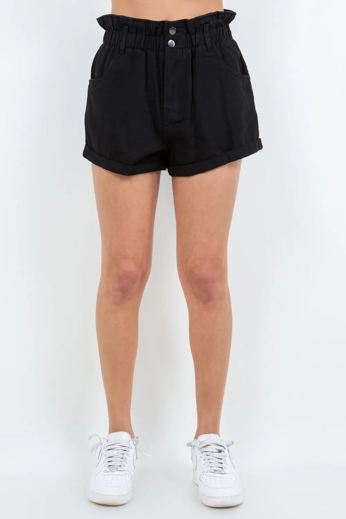 American Bazi High Waist Paper Bag Shorts - Lilixa.store