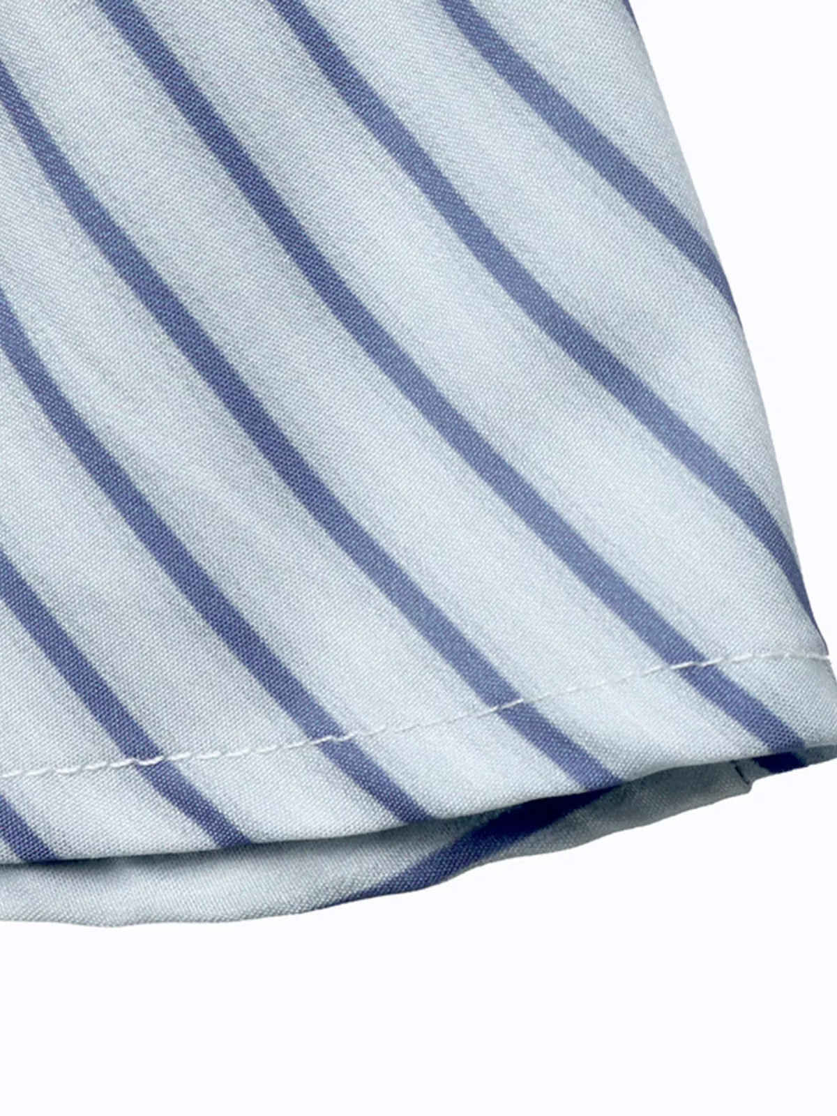 Striped Mandarin Knot Buttons Peplum Hem Shirt - Lilixa.store