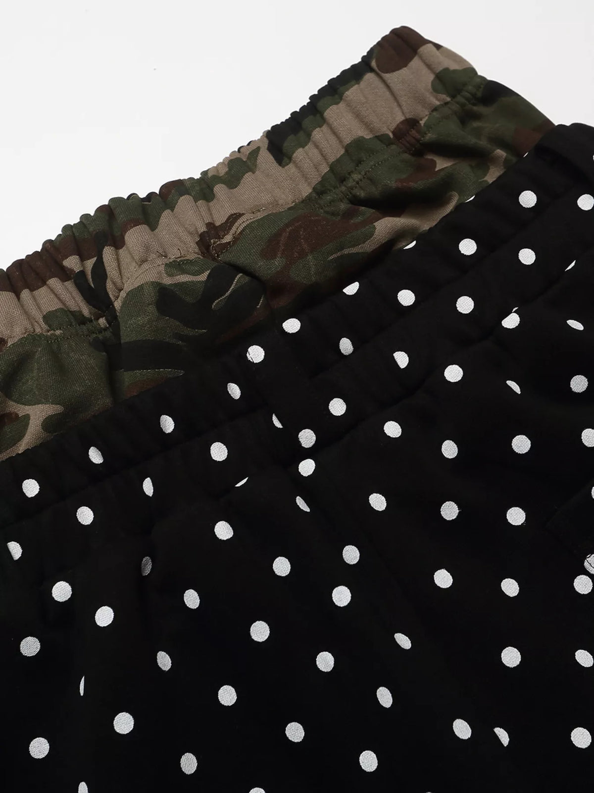 Men's Polka Dot Boxing Shorts with Camouflage Waistband - Lilixa.store