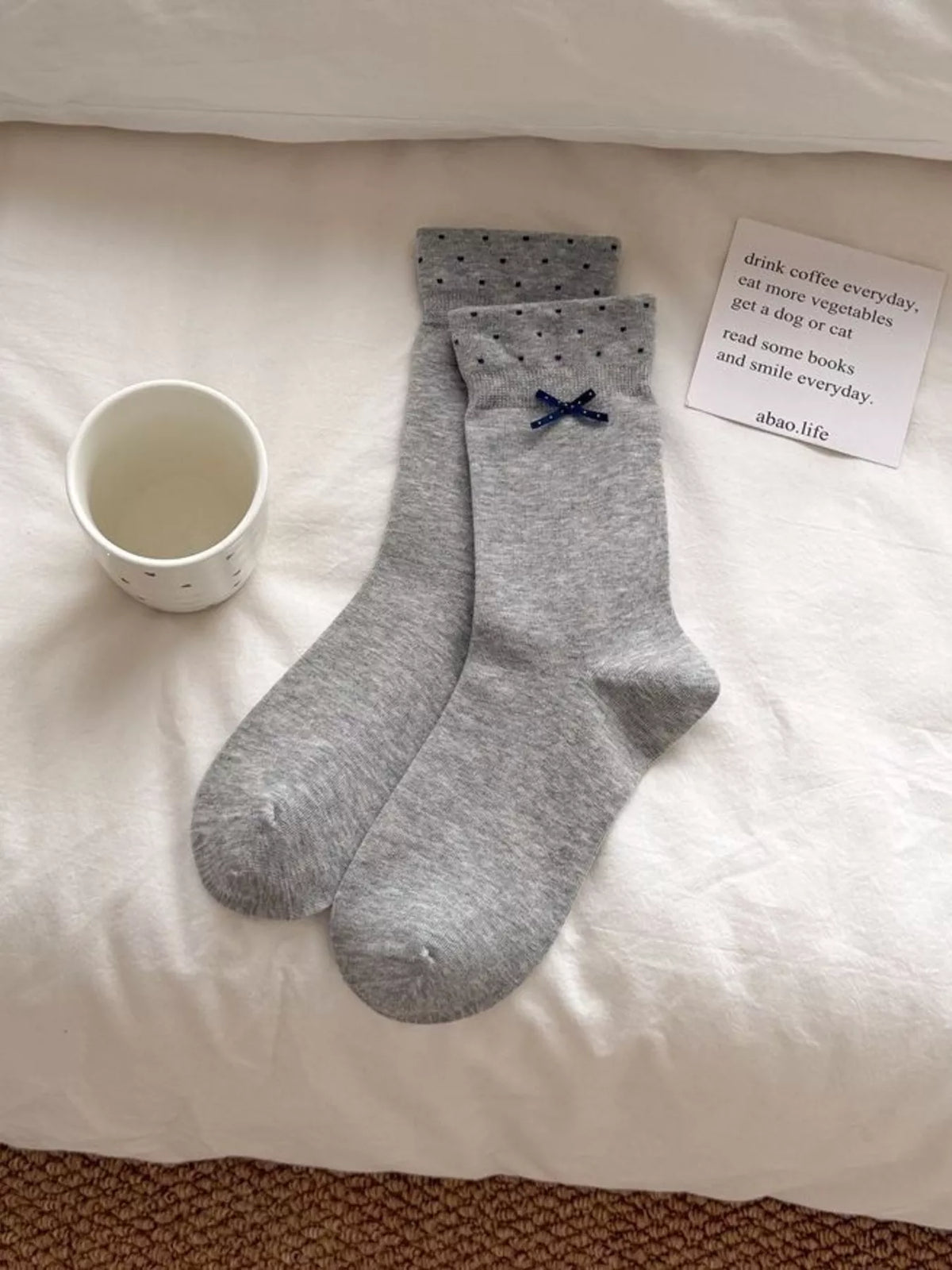 Polka Dot Crew Socks, view 6