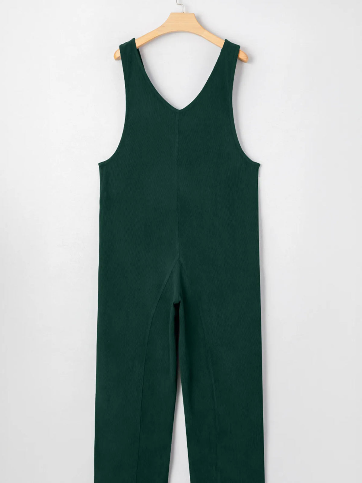 Corduroy V Neck Patched Pocket Sleeveless Jumpsuit - Lilixa.store