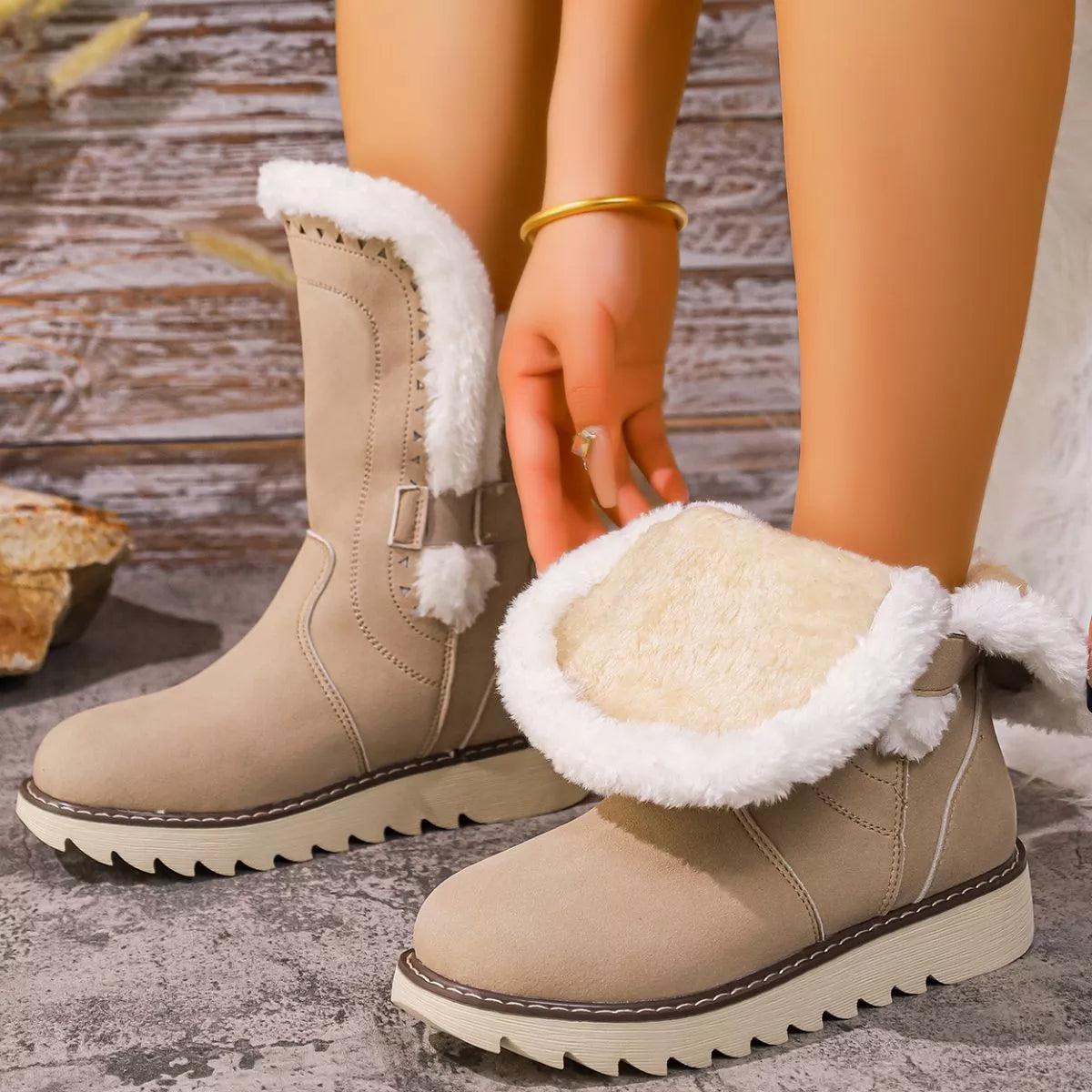 Round Toe Platform Boots - Lilixa.store
