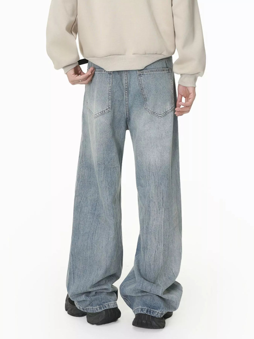 Men's Loose Fit Washed Jeans - Lilixa.store