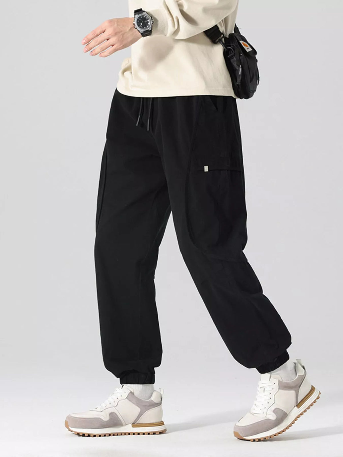 Men's Full Size Drawstring Loose Fit Joggers Plus Size, view 3