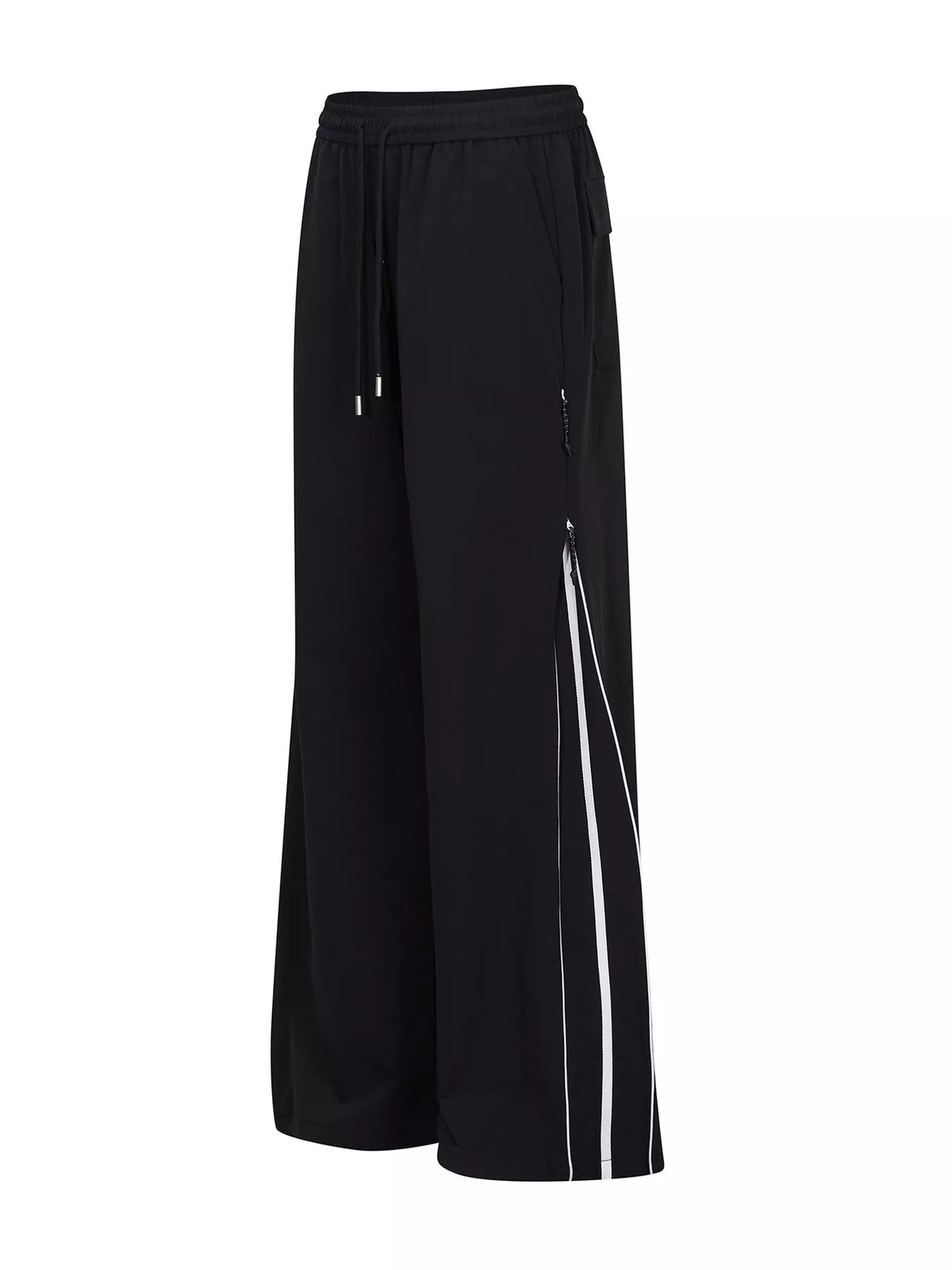 Men's High-Waisted Wide-Leg Pants with Side Stripe Detail