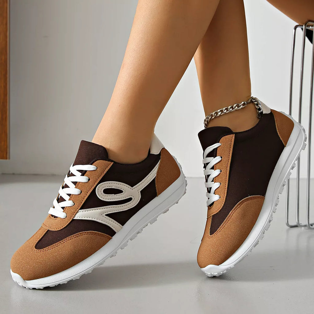 Casual Lace-Up Contrast Sneakers - Lilixa.store