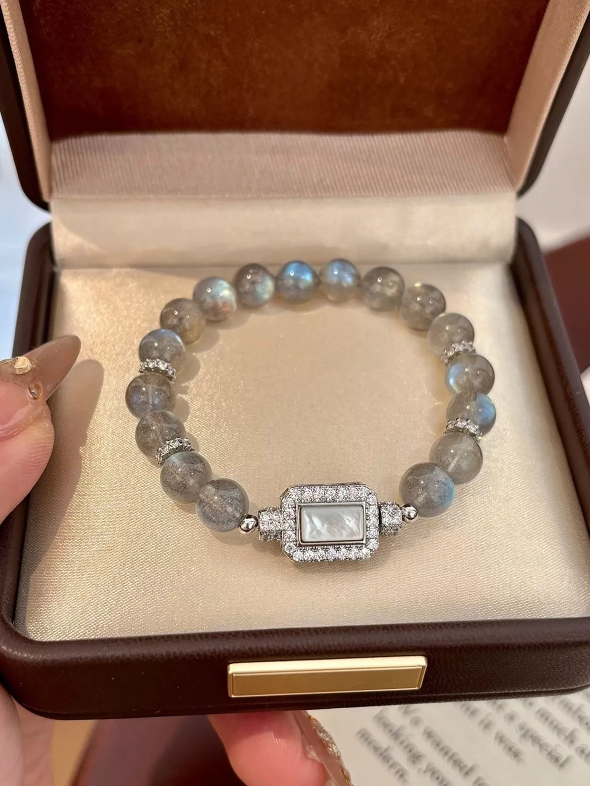 Moonstone Bead Geometric Bracelet - Lilixa.store
