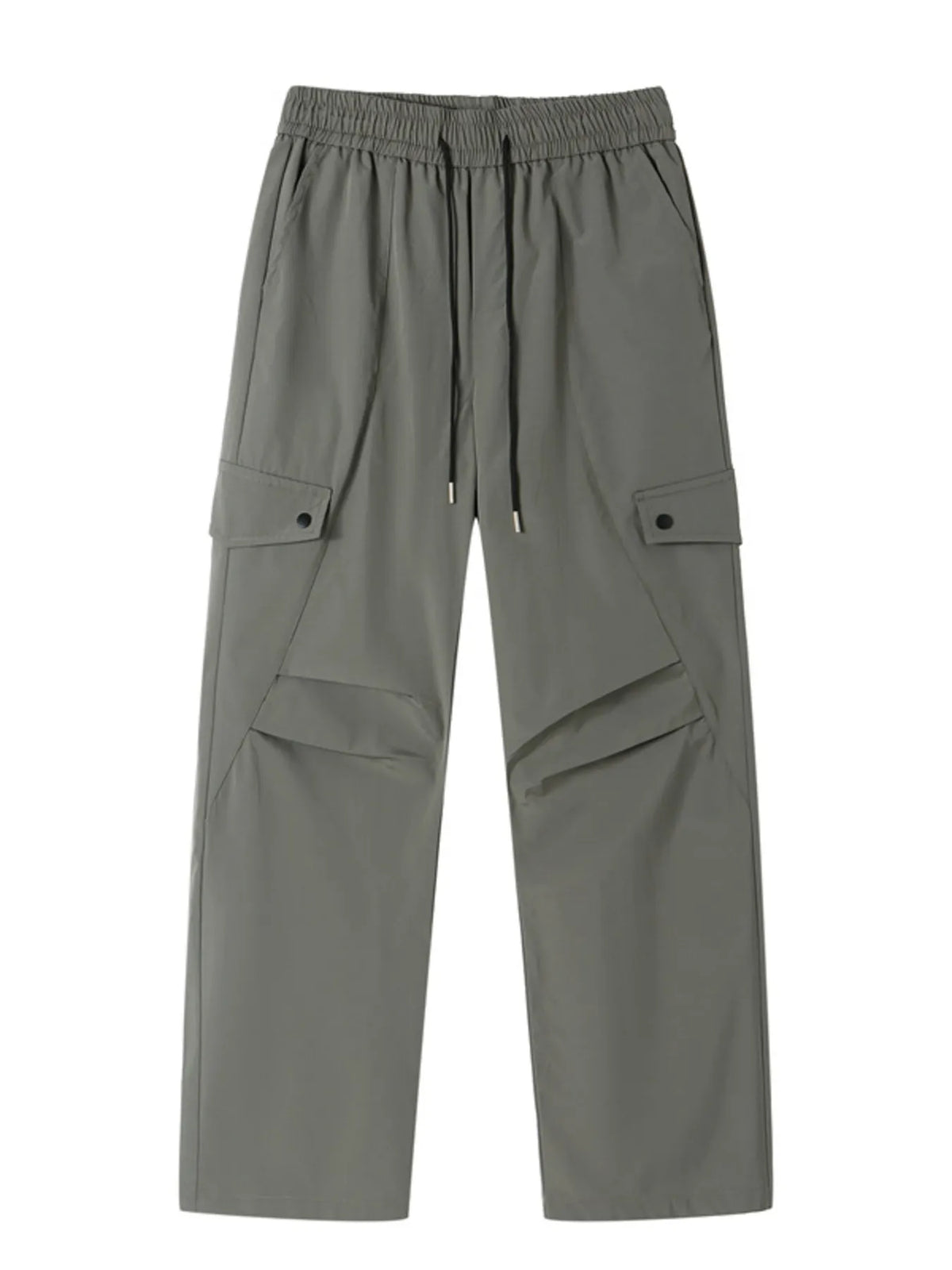 Men's Plus Size Drawstring Wide Leg Cargo Pants in Green