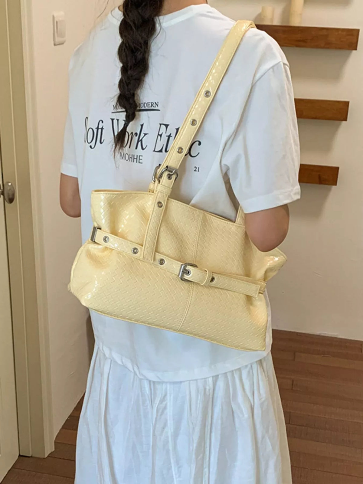 Buckle Detail Shoulder Bag - Lilixa.store