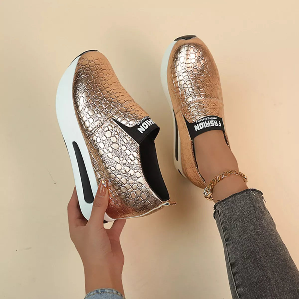 Round Toe Platform Slip-Ons, view 2