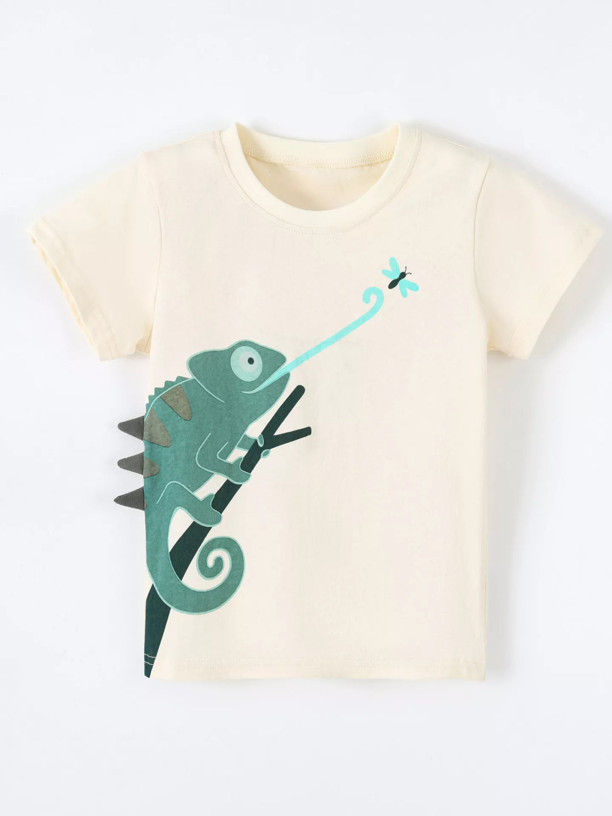 Children's Chameleon Catching Insect Graphic T-Shirt - Lilixa.store