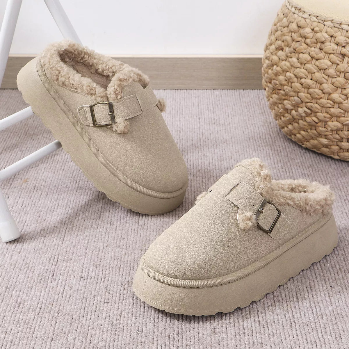 Round Toe Platform Slippers - Lilixa.store