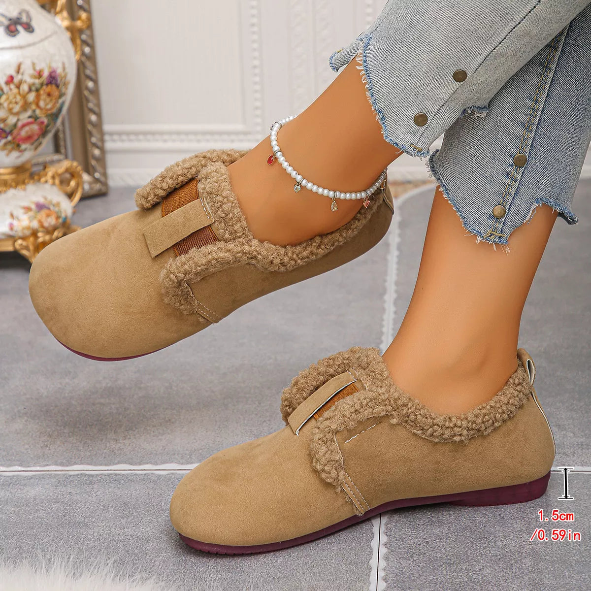 Faux Fur Lined Slip-Ons