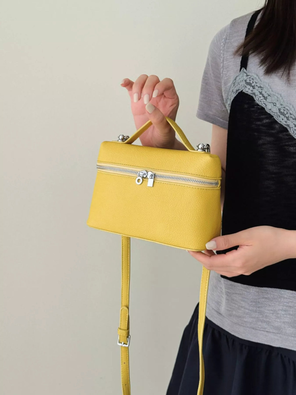 Textured Zipper Crossbody Bag
