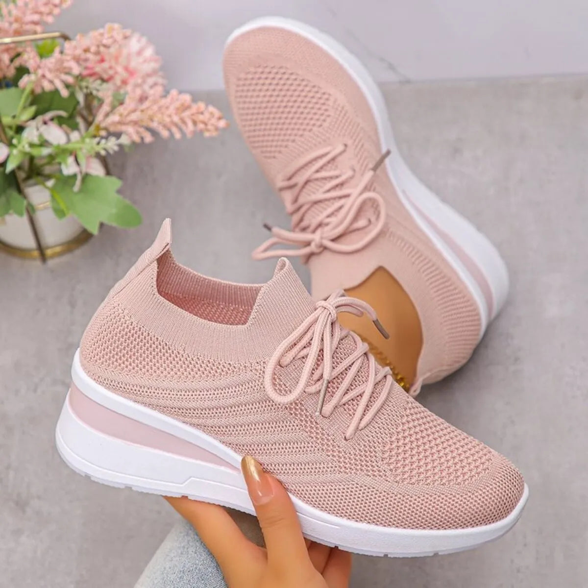 Lace Up Wedge Athletic - Lilixa.store