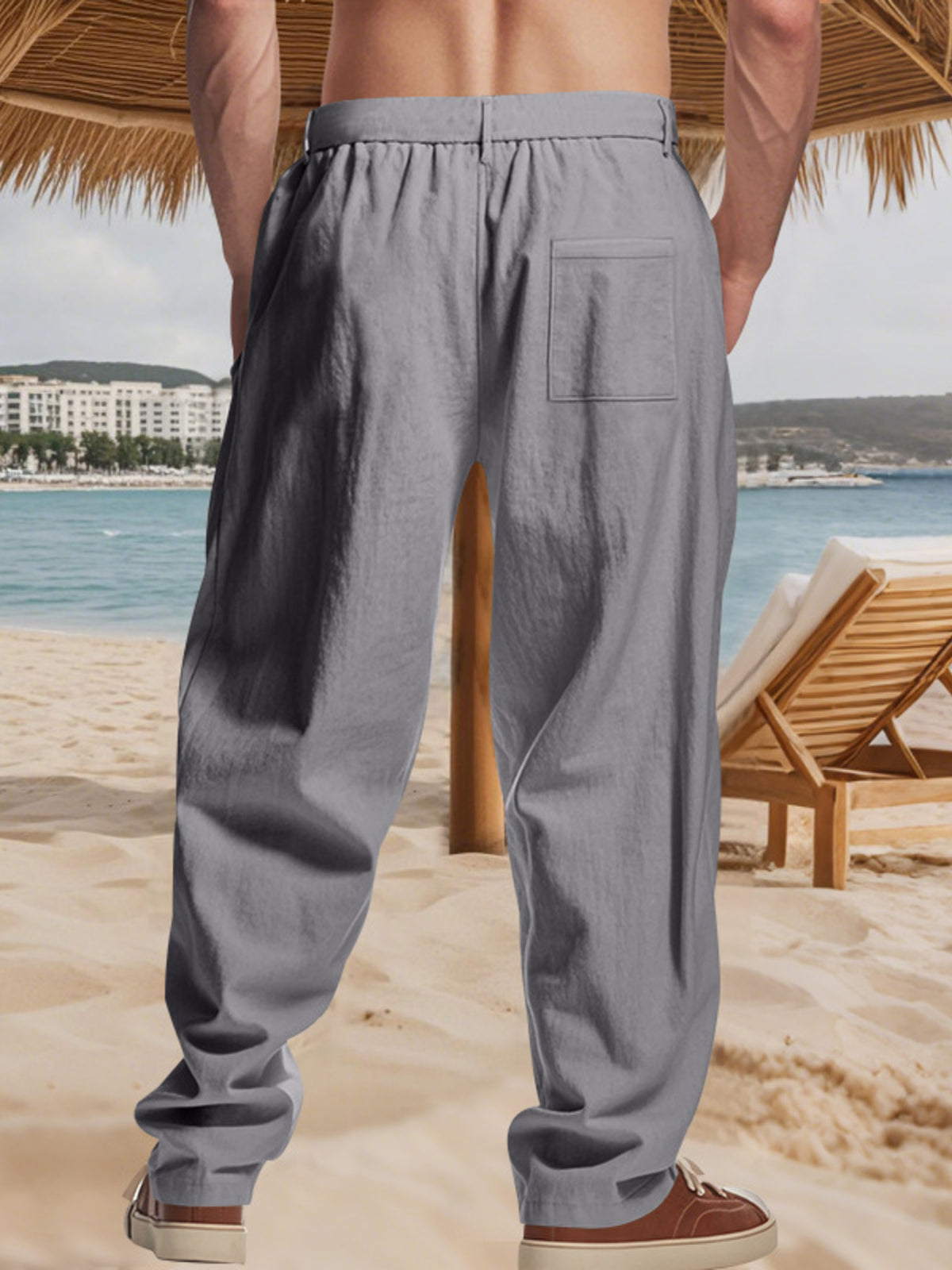 Men's Full Size Relaxed Fit Pleated Pants Plus Size, view 6