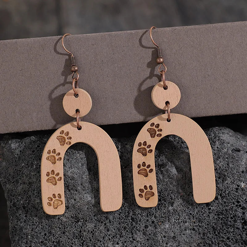 Geometric Shape Wooden Earrings - Lilixa.store