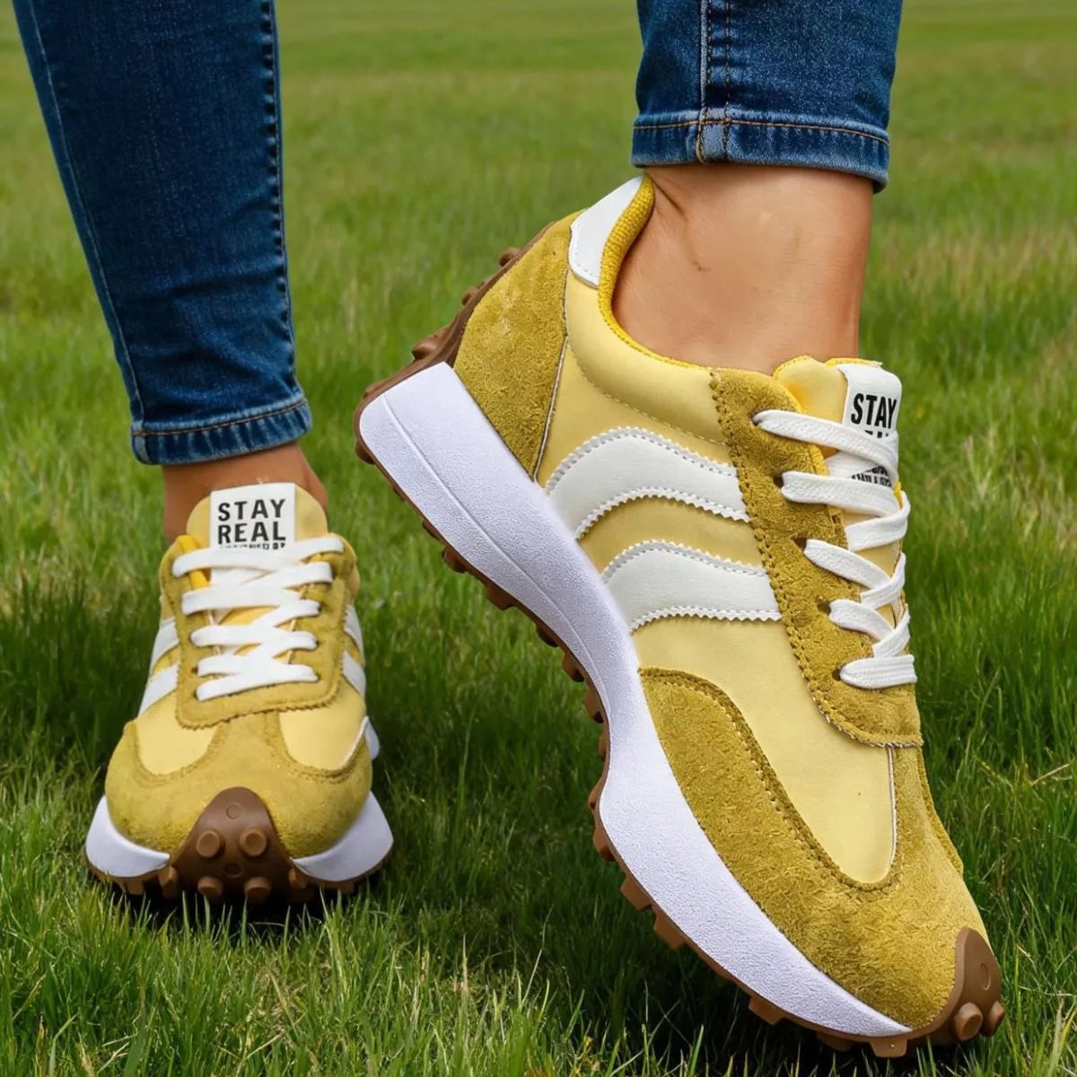 Lace Up Round Toe Sneakers - Lilixa.store