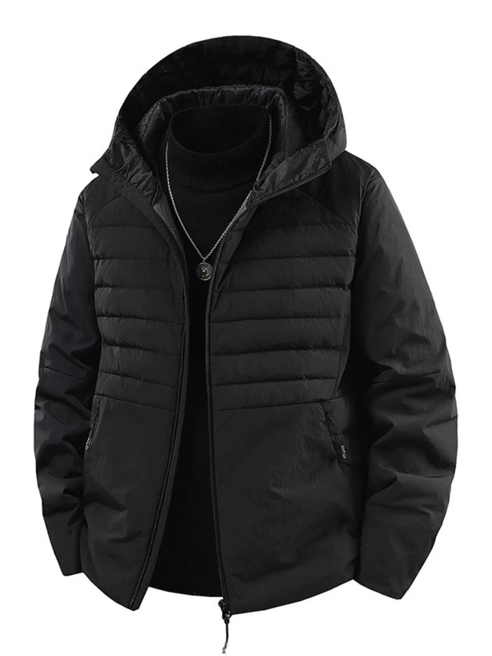 Men's Plus Size Lightweight Hooded Puffer Jacket - Lilixa.store