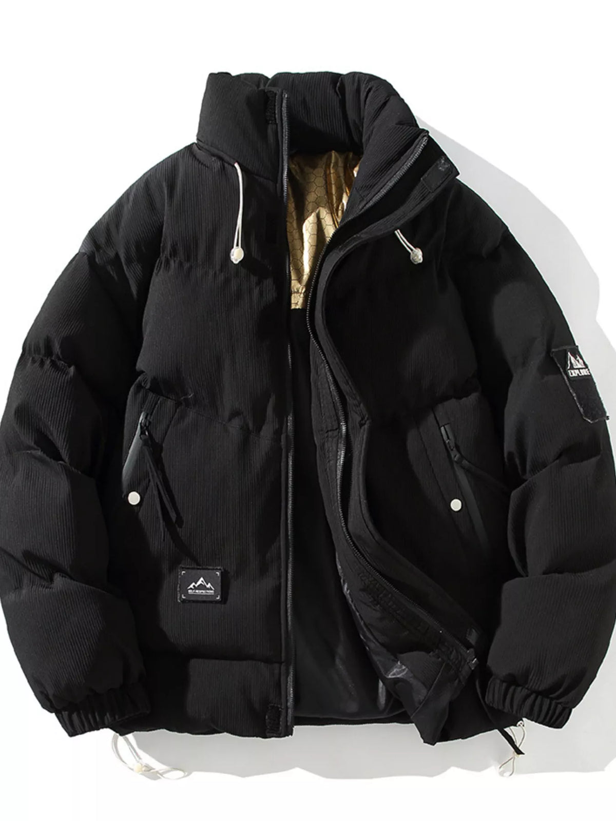 Men's Plus Size Zip Up Long Sleeve Puffer Jacket - Lilixa.store