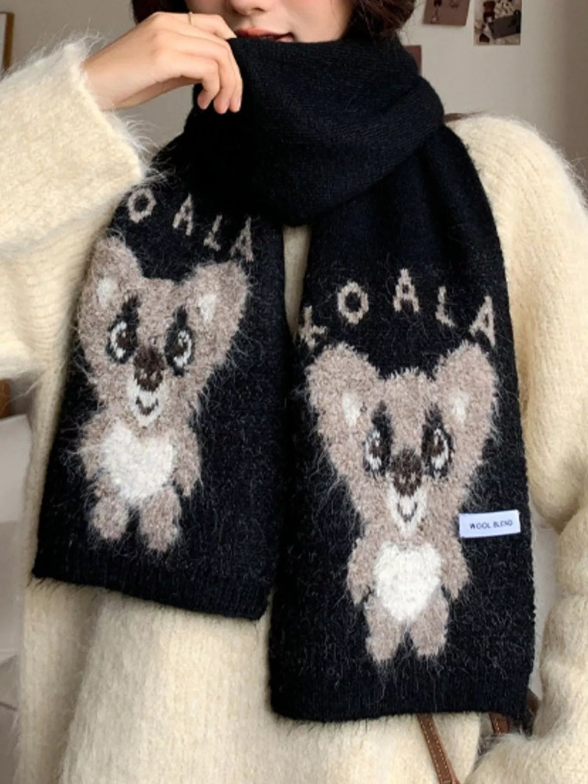 Koala Pattern Winter Scarf - Lilixa.store