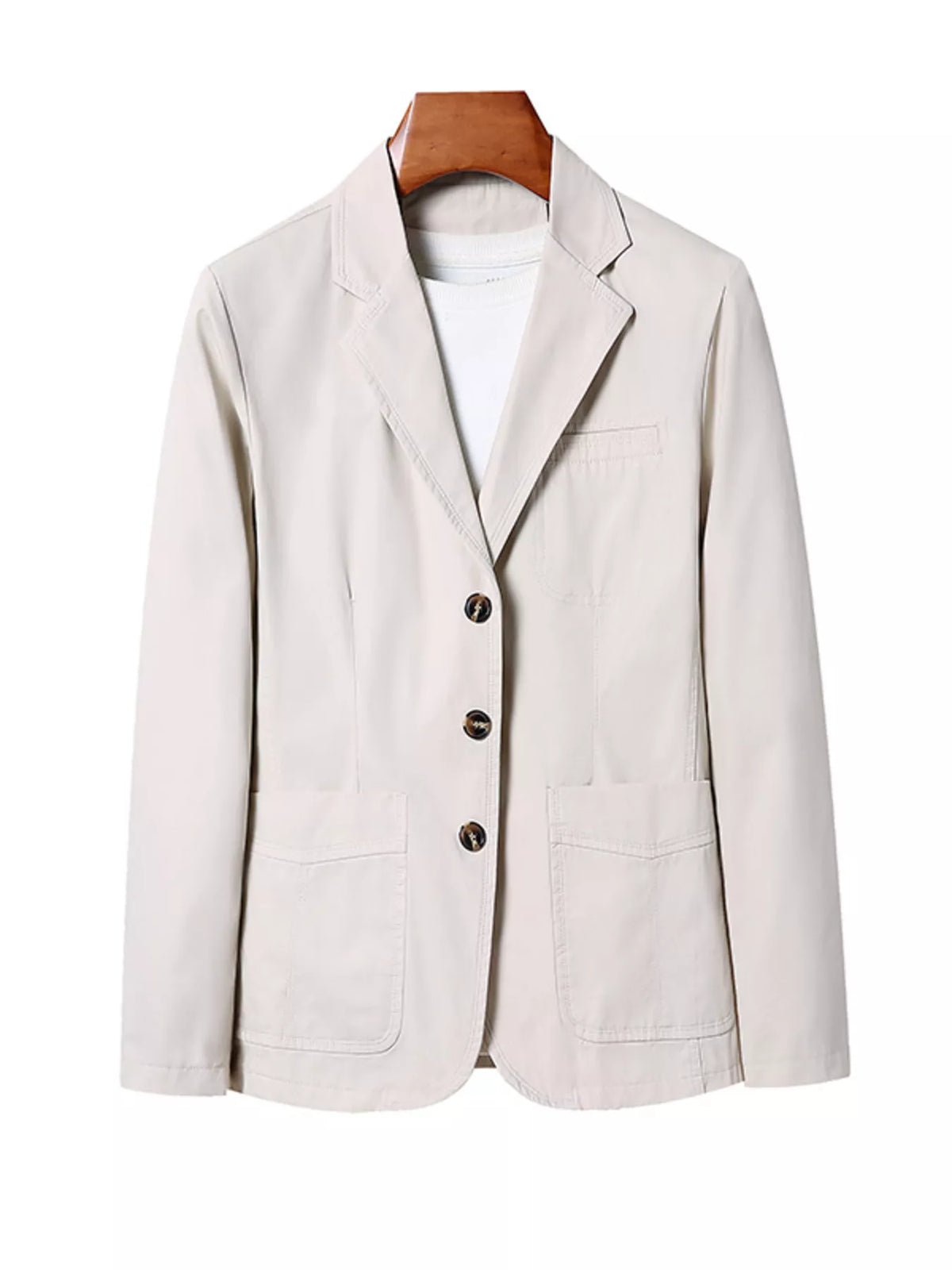 Men's Plus Size Lapel Collar Long Sleeve Blazer - Lilixa.store