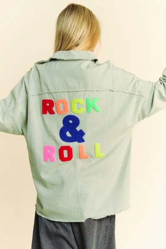 Davi & Dani Multi Color Rock & Roll Fringed Hem Loose Fit Shacket - Lilixa.store