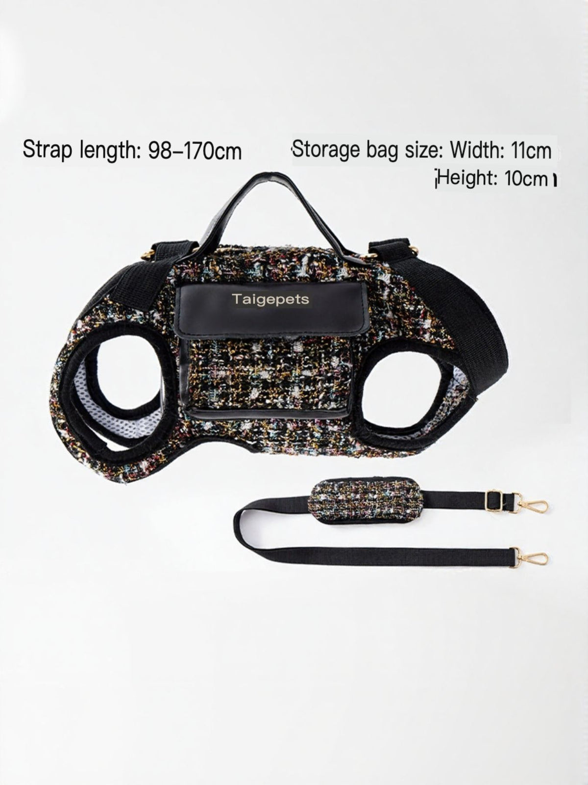 Tweed Pet Harness with Strap