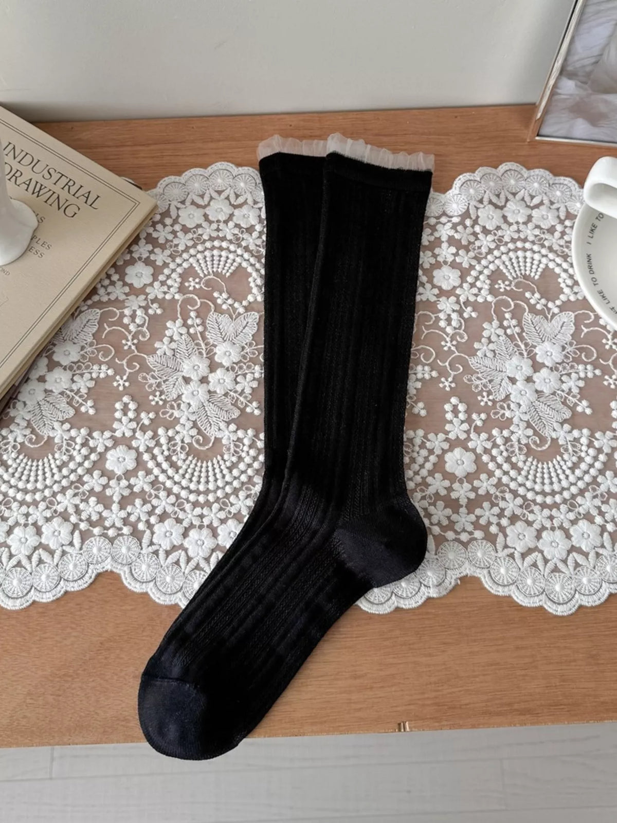 Sheer Mid-Calf Socks - Lilixa.store