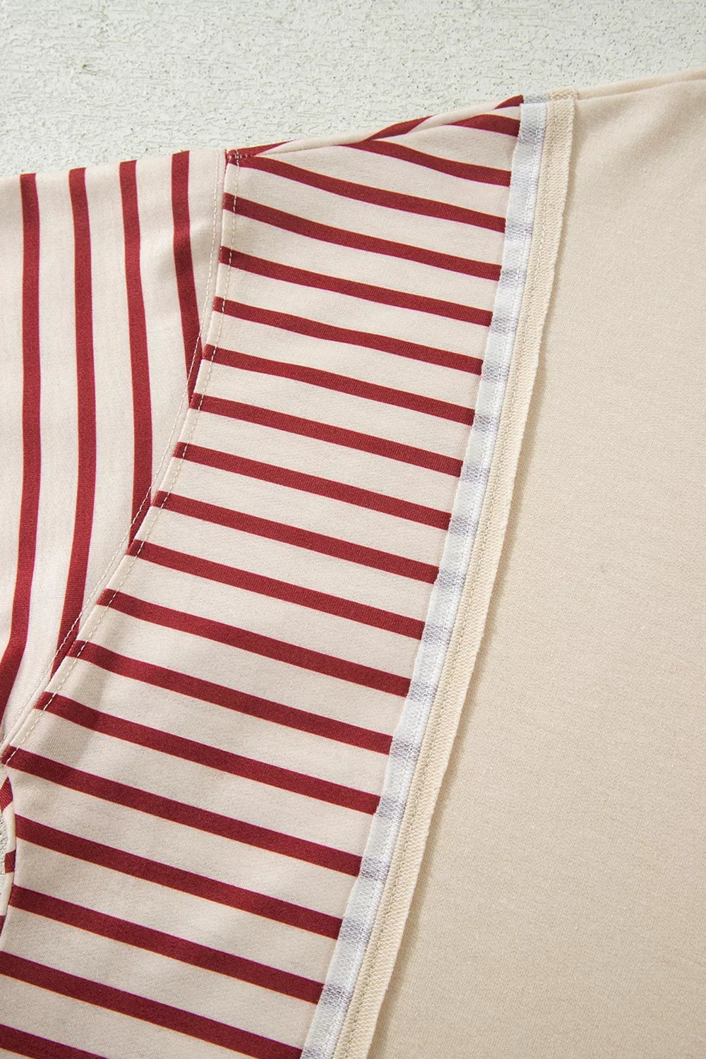 Slit Striped Long Sleeve Sweatshirt - Lilixa.store