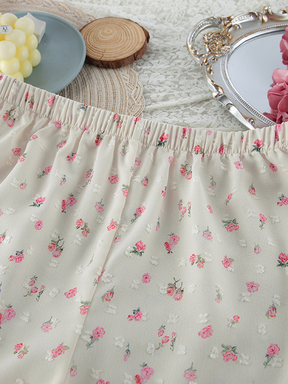 Floral Print Lace Trim Cami and Shorts Set - Lilixa.store
