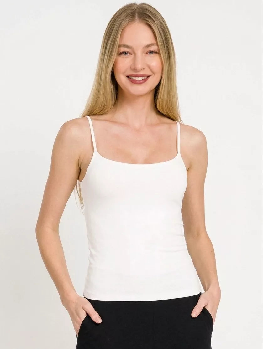 Zenana Double Layered Round Neck Spaghetti Cami - Lilixa.store