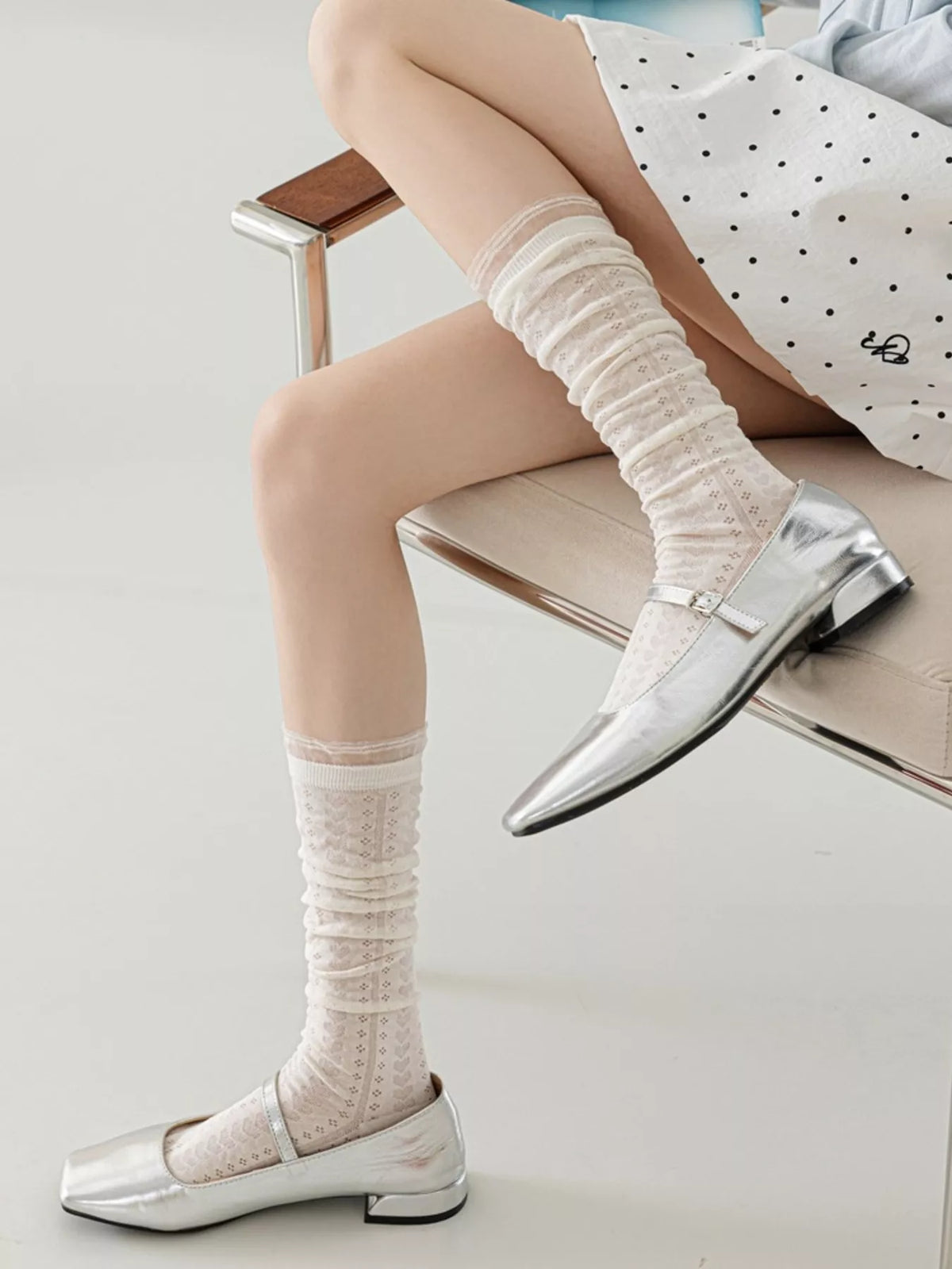 Lace Patterned Mid-Calf Socks - Lilixa.store