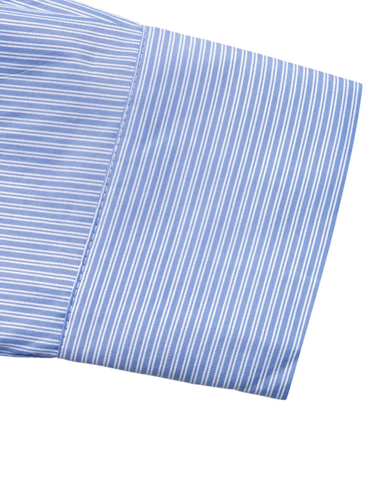 Striped Slim-Fit Button-Down Shirt in Blue, view 9