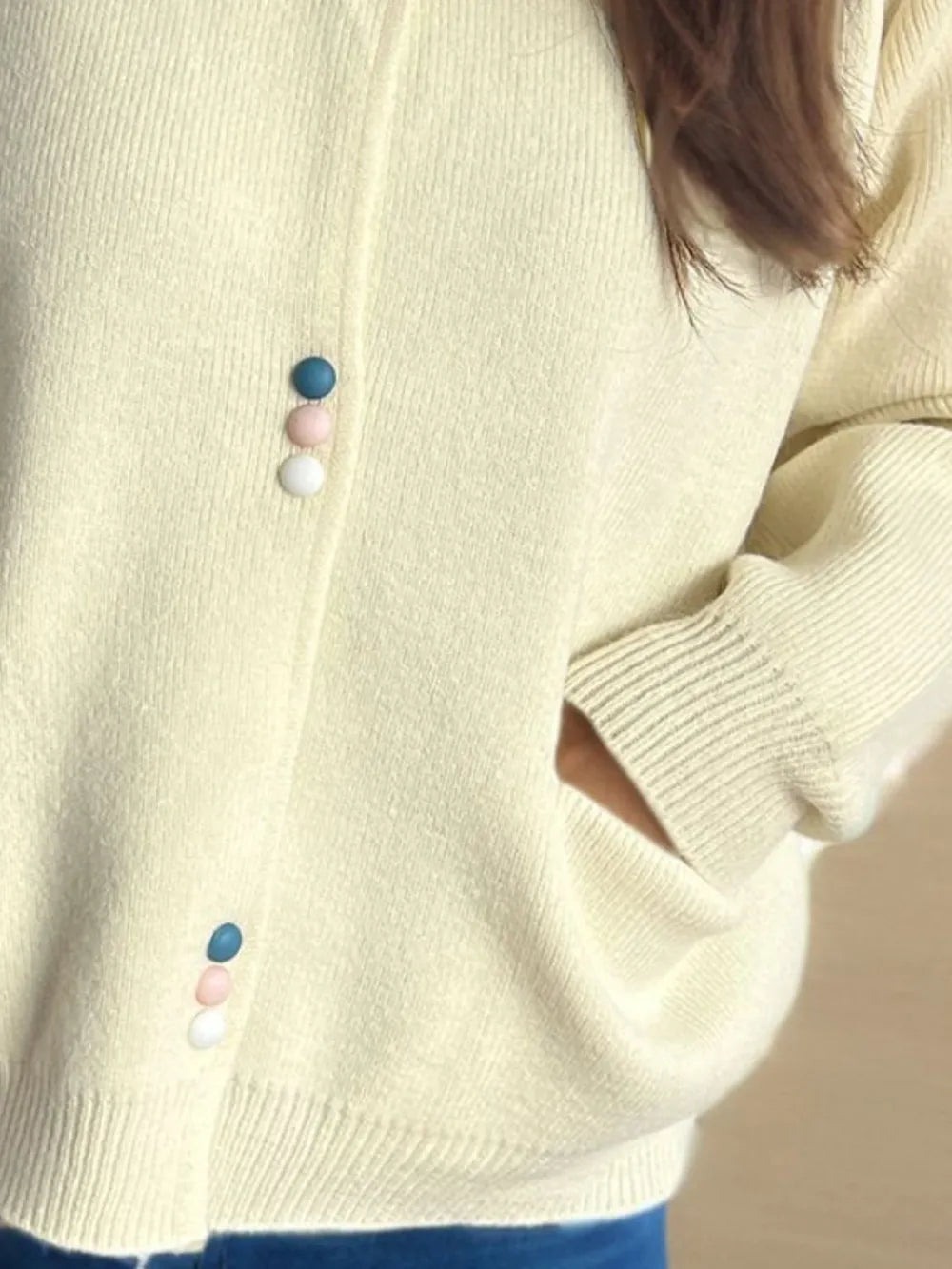 Button Down Long Sleeve Cardigan with Pockets - Lilixa.store