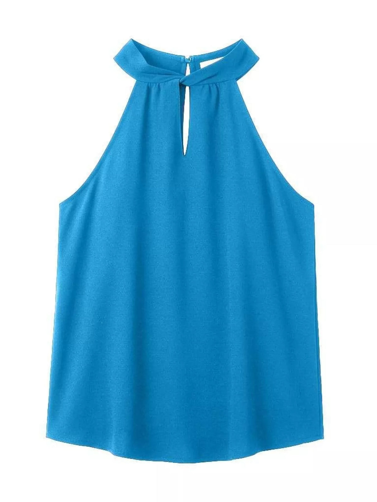 Keyhole Sleeveless Tank - Lilixa.store